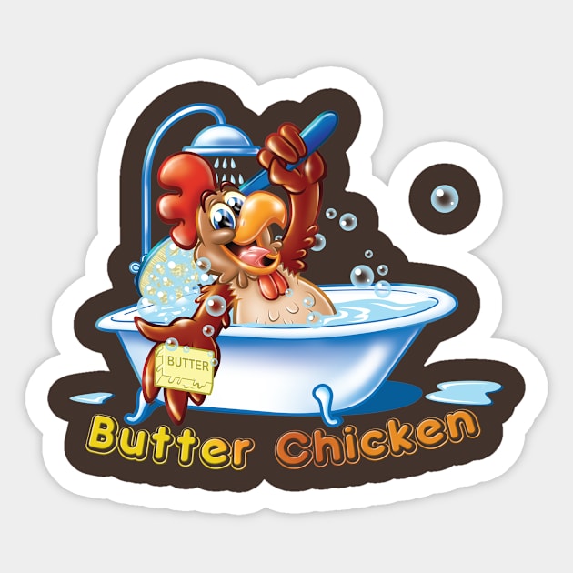 Butter Chicken Sticker by Pigeon585